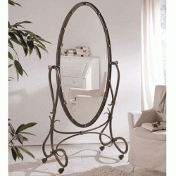 Кованое напольное зеркало на колесиках 